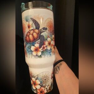 40oz insulated sublimation tumbler with lid and straw